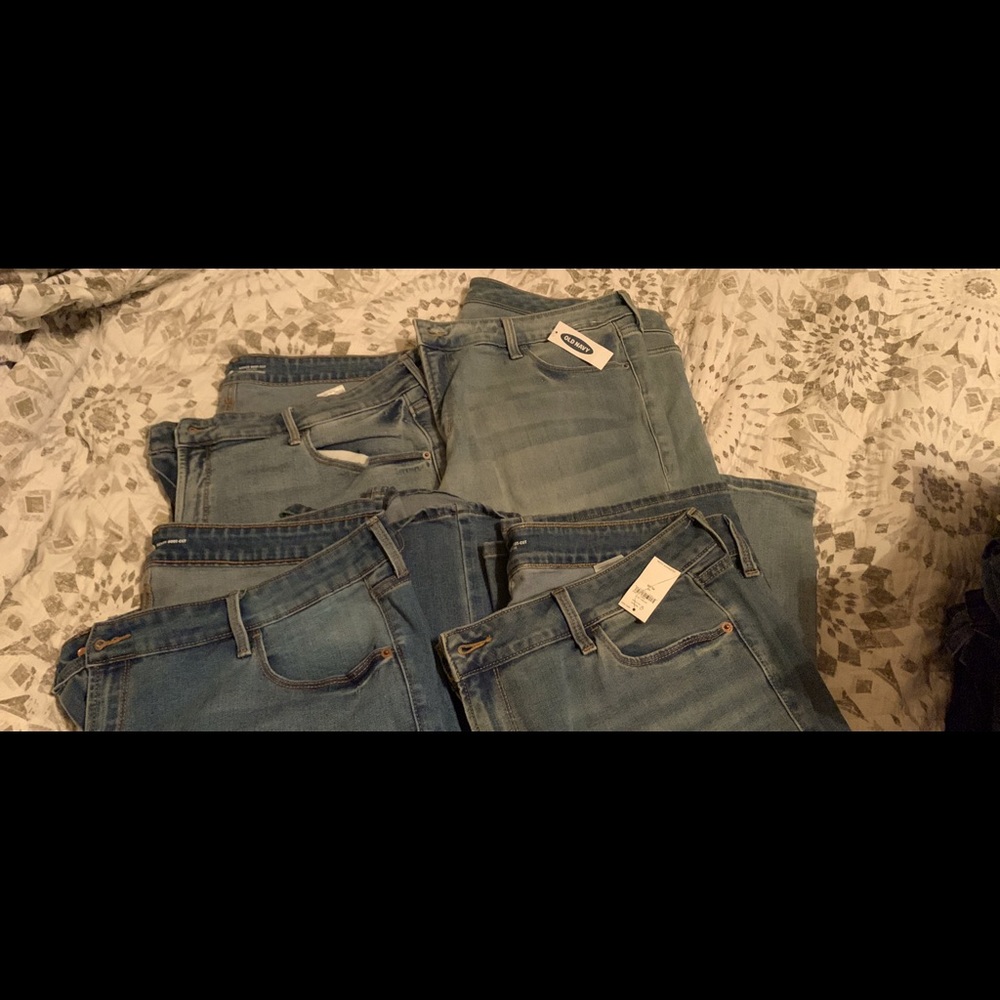 Four pairs Old Navy Bootcut Jeans, Women’s size 18.